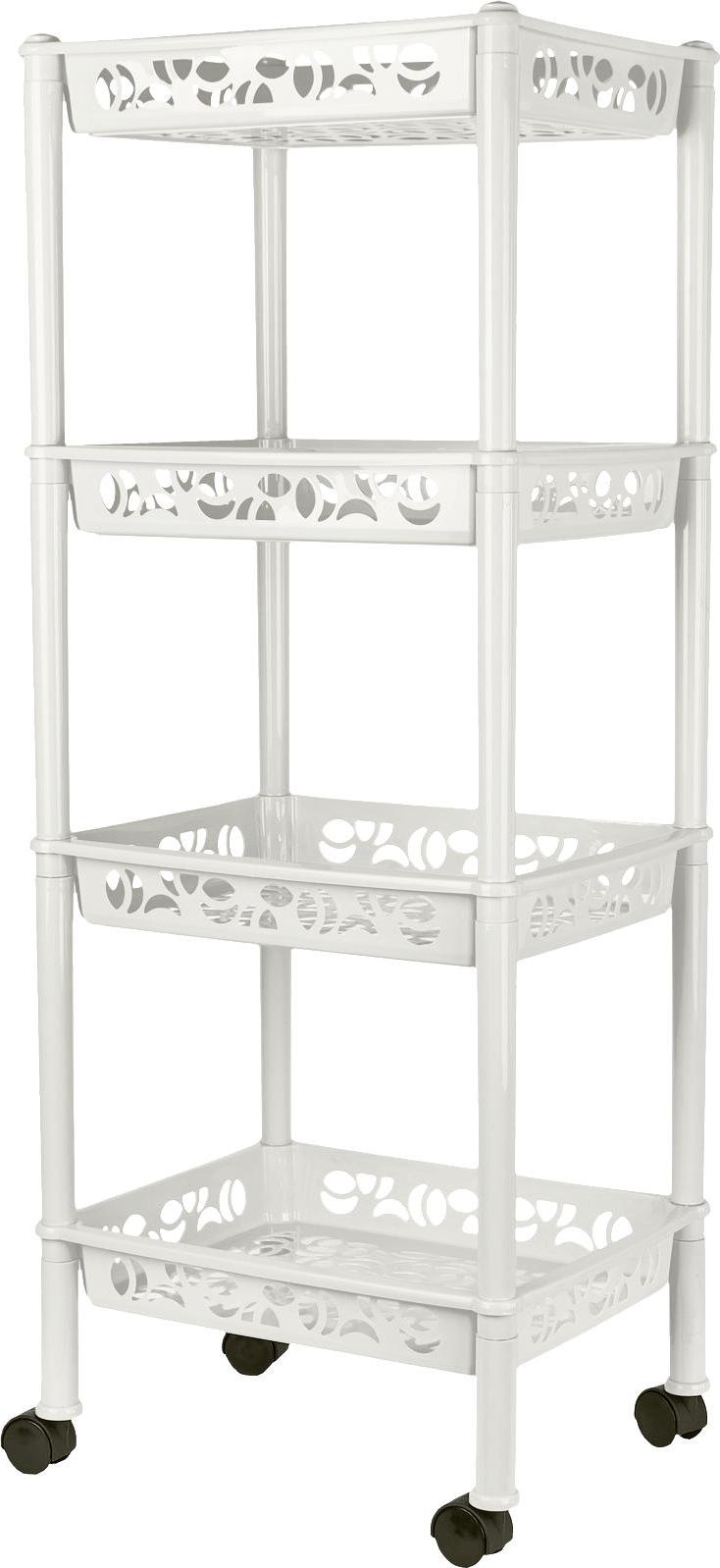Этажерка Light 4-х секц 370х290х135 на колесиках прямоугольная, белое облако (уп.7)