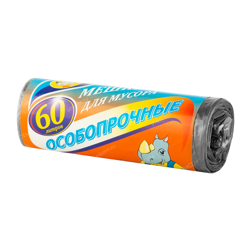 Мешки д/мусора 60л Особо прочные в рулоне 20шт (уп.30)