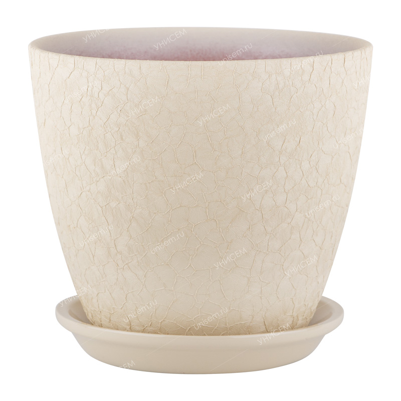 Горшок Бутон Винил бежевый 3,2л d18см с поддоном (уп.6)
