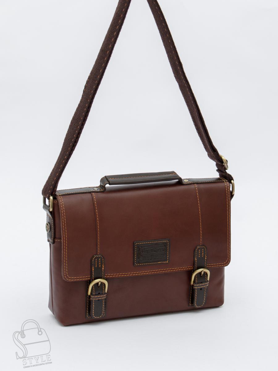 Портфель мужской кожаный 1901TR brown Tough Ruder