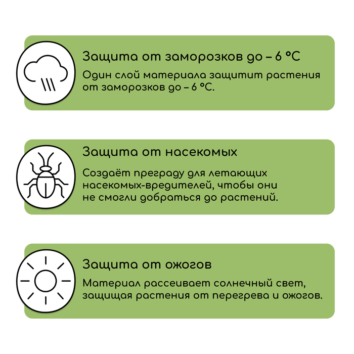 Материал укрывной, 10×2.1 м, плотность 60 г/м², спанбонд с УФ-стабилизатором, белый, Greengo, Эконом 30%