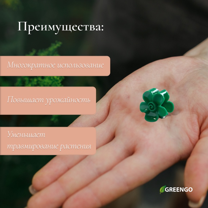 Клипса для растений «Незабудка», набор 10 шт., зелёный, Greengo