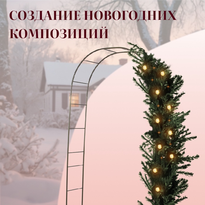Арка садовая, 240×125×36.5 см, для вьющихся растений, металлическая, бронзовая