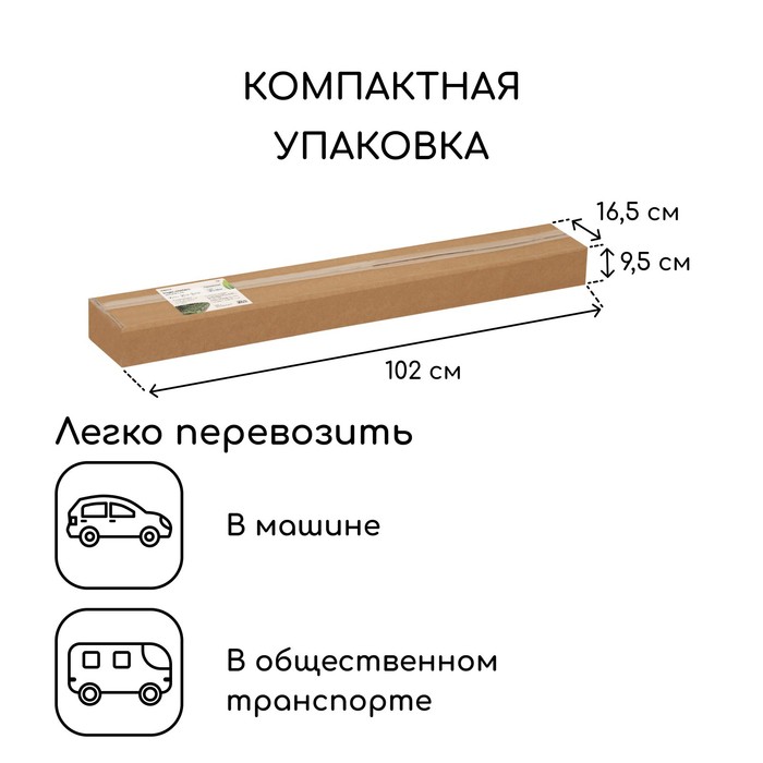 Грядка оцинкованная, компакт, 200×100×15 см, коричневая, Greengo