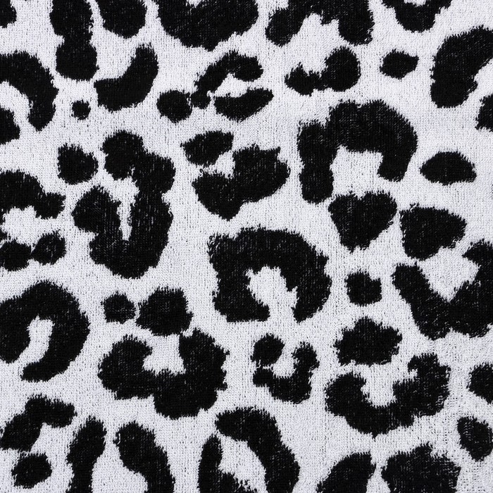 Полотенце махровое «Этель» Leopard, 70×130 см, 100% хлопок, 420 г/м², чёрно-белое