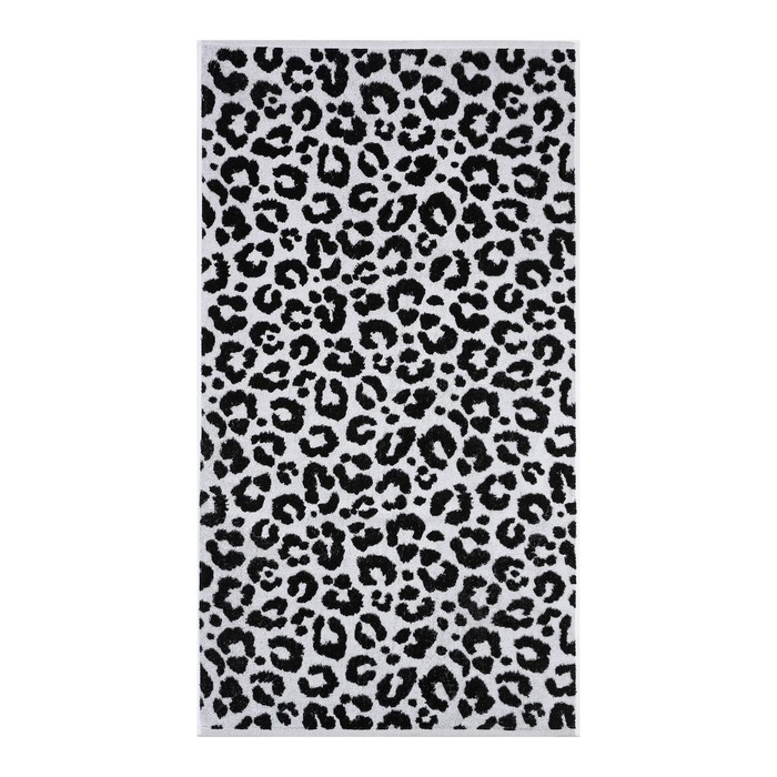 Полотенце махровое «Этель» Leopard, 70×130 см, 100% хлопок, 420 г/м², чёрно-белое