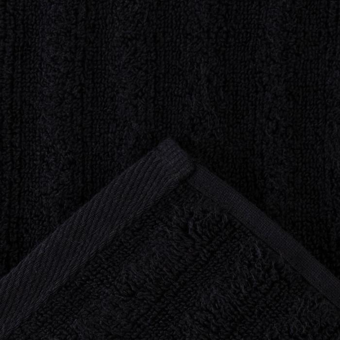 Полотенце махровое «Этель» Waves, 70×130 см, 100% хлопок, 460 г/м², чёрное
