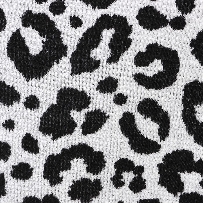 Полотенце махровое «Этель» Leopard, 50×90 см, 100% хлопок, 420 г/м², чёрно-белое