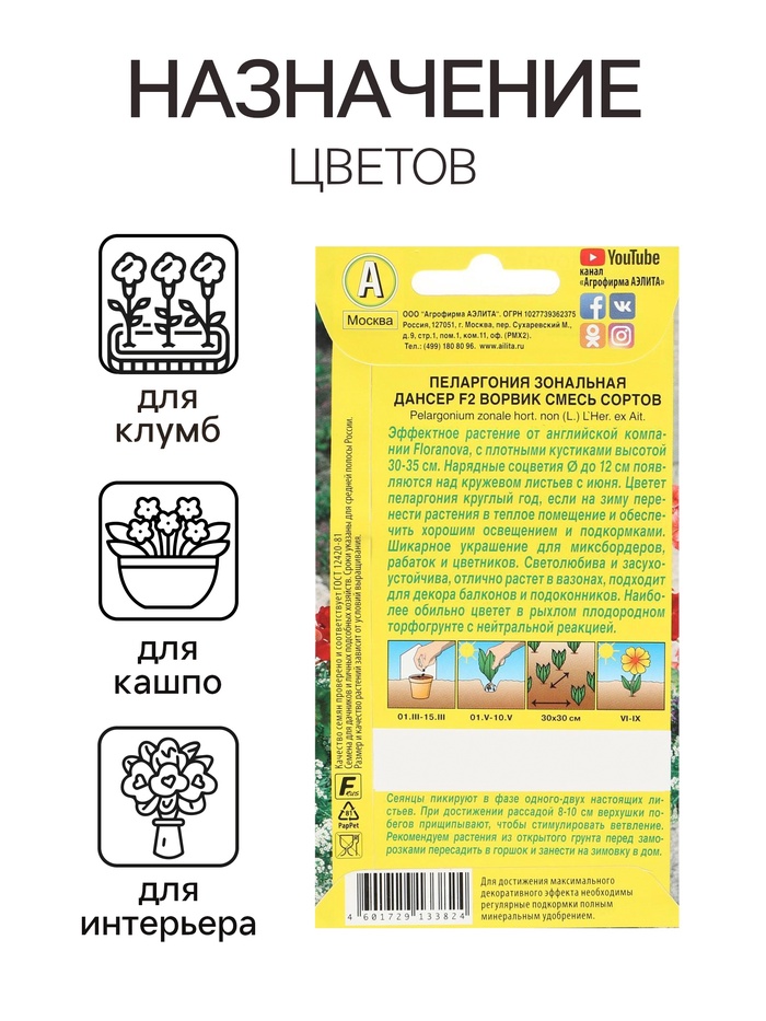 Семена цветов Пеларгония