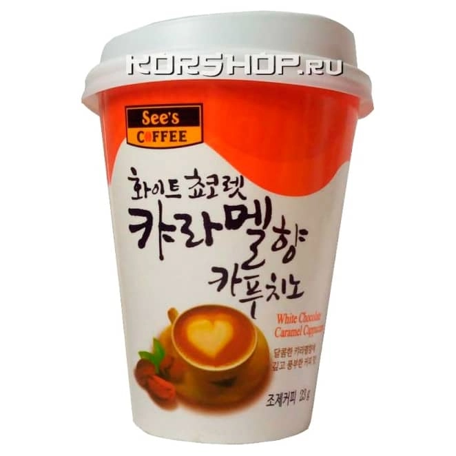 Корейский кофе Белый шоколад Карамель Капучино See's Coffee Корея 23 г Акция