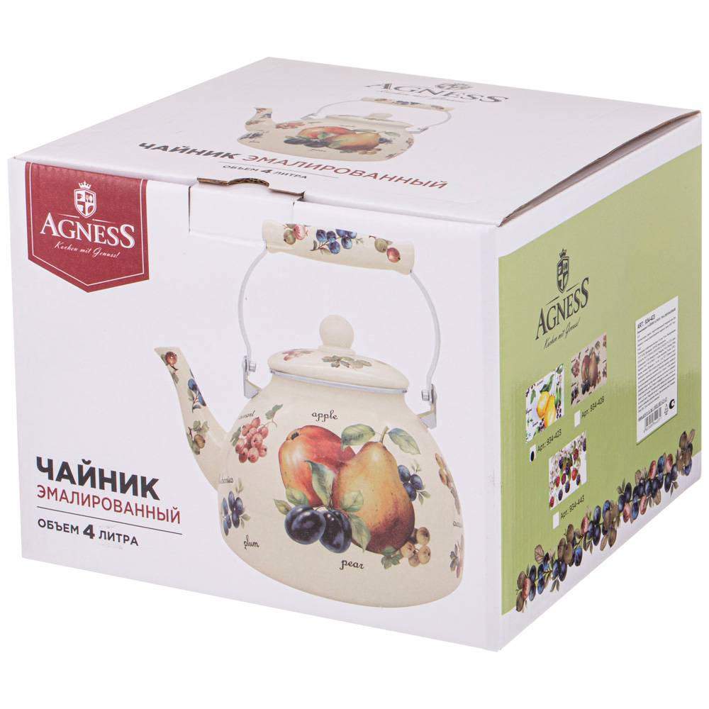 ЧАЙНИК AGNESS ЭМАЛИРОВАННЫЙ , СЕРИЯ