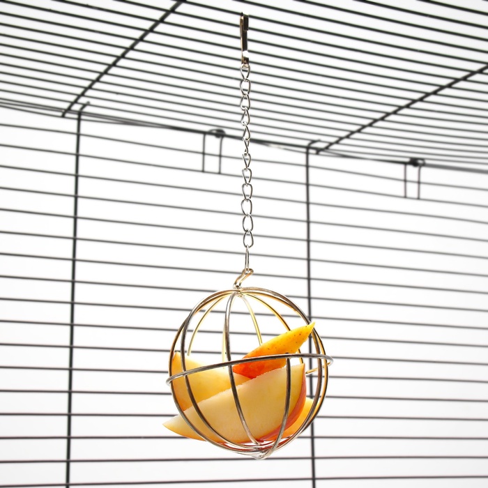 Кормушка для сена, сфера, 8×8×15 см, металл