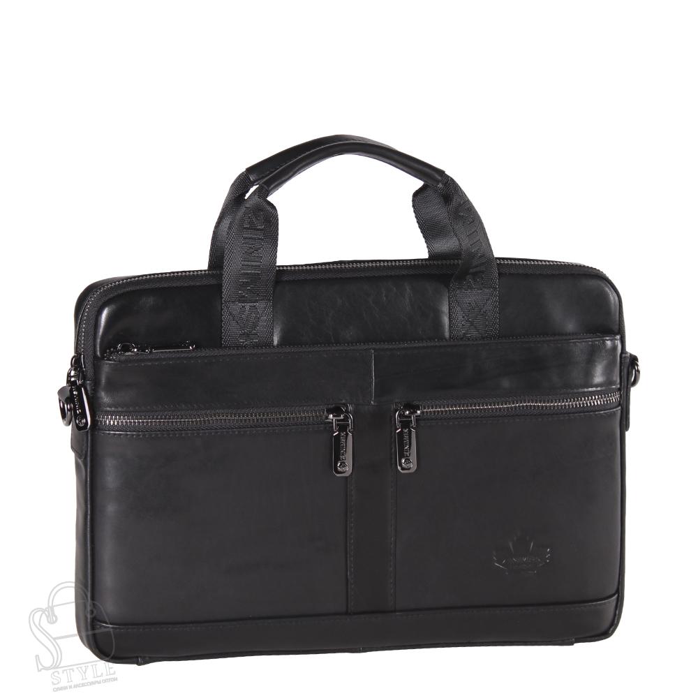 Портфель мужской кожаный 33773Z black Zinimsk