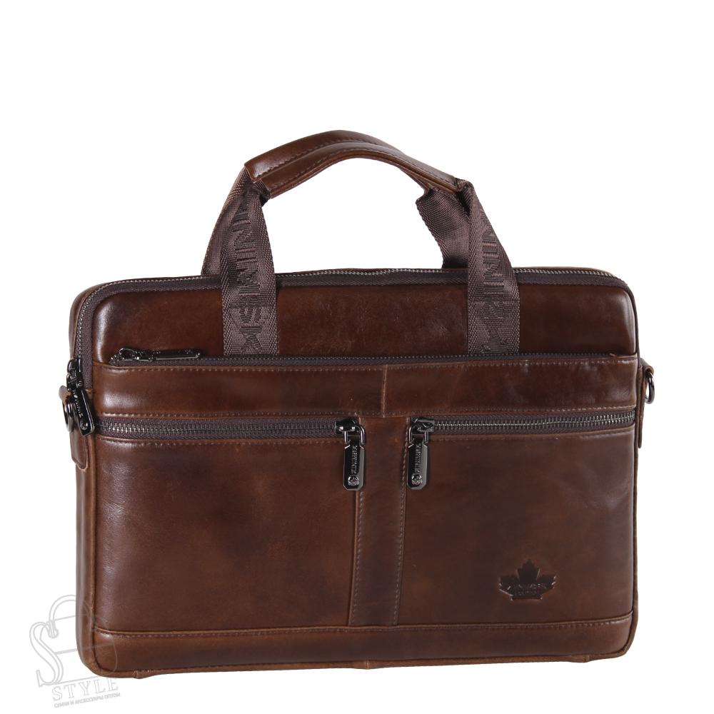 Портфель мужской кожаный 33773Z coffee Zinimsk