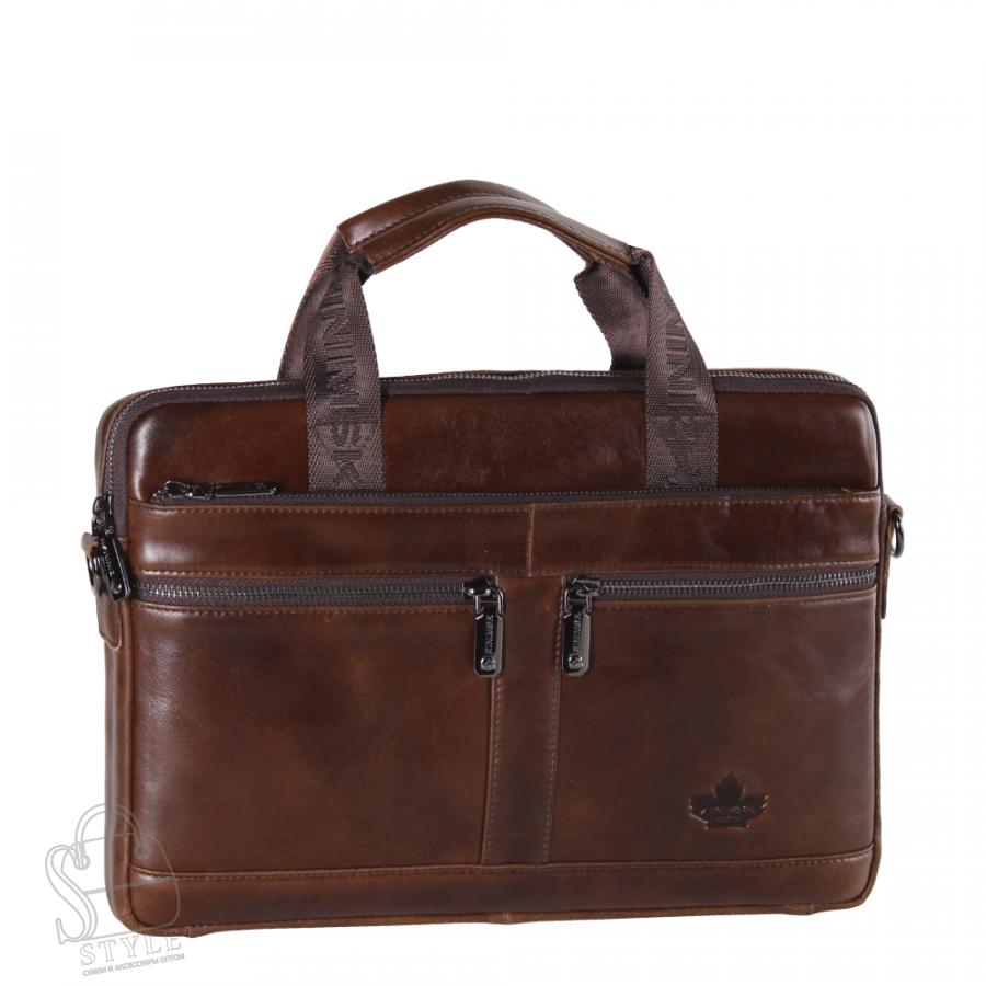 Портфель мужской кожаный 33773Z coffee Zinimsk