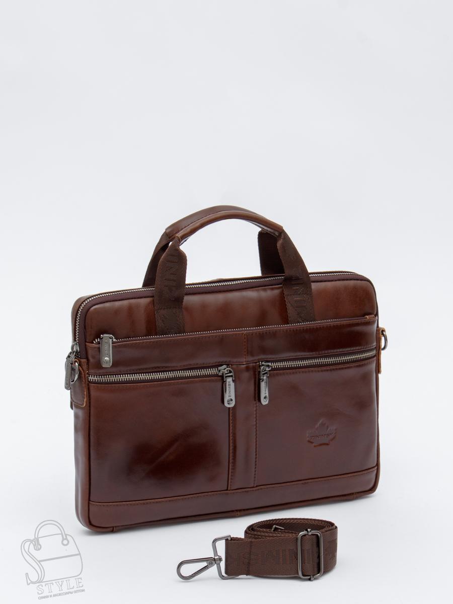 Портфель мужской кожаный 33773Z coffee Zinimsk