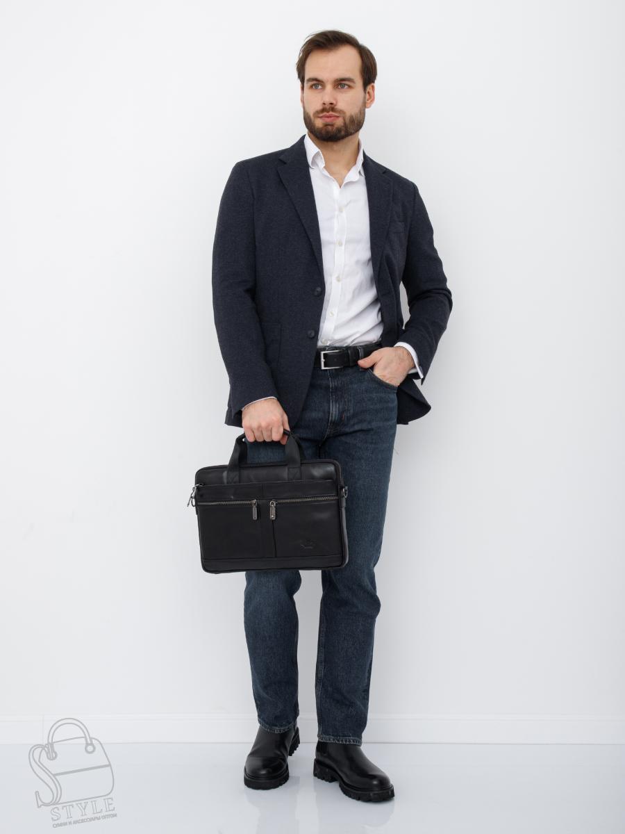Портфель мужской кожаный 33773Z black Zinimsk