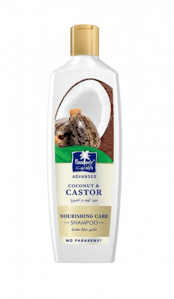 PARACHUTE Advansed Coconut & Castor shampoo Увлажняющий шампунь с касторовым маслом и кокосом для вьющихся волос 340мл