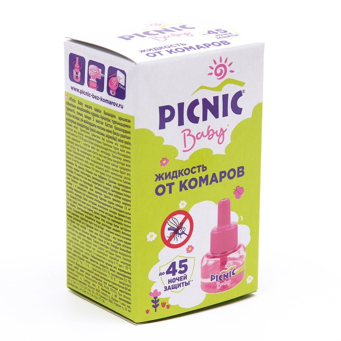 Дополнительный флакон-жидкость от комаров Picnic Baby, с экстрактом ромашки, 45 ночей, 30 мл