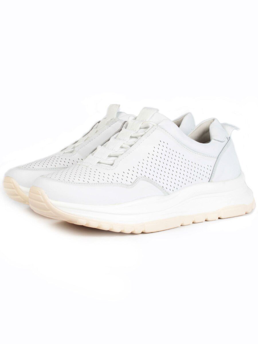 05-PDL250-1 WHITE Кроссовки женские (натуральная кожа)