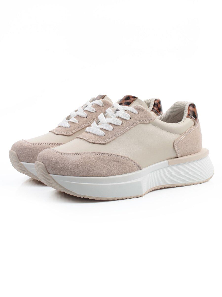 03-YG497-2 BEIGE Кроссовки женские (натуральная кожа)