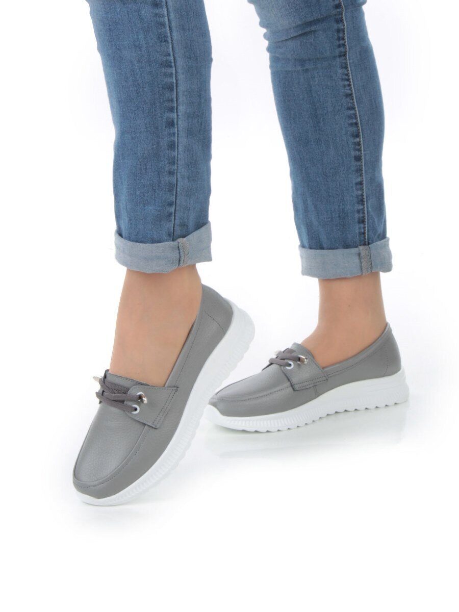 03-ZL-8861-1 DK. GRAY Полуботинки женские (натуральная кожа)
