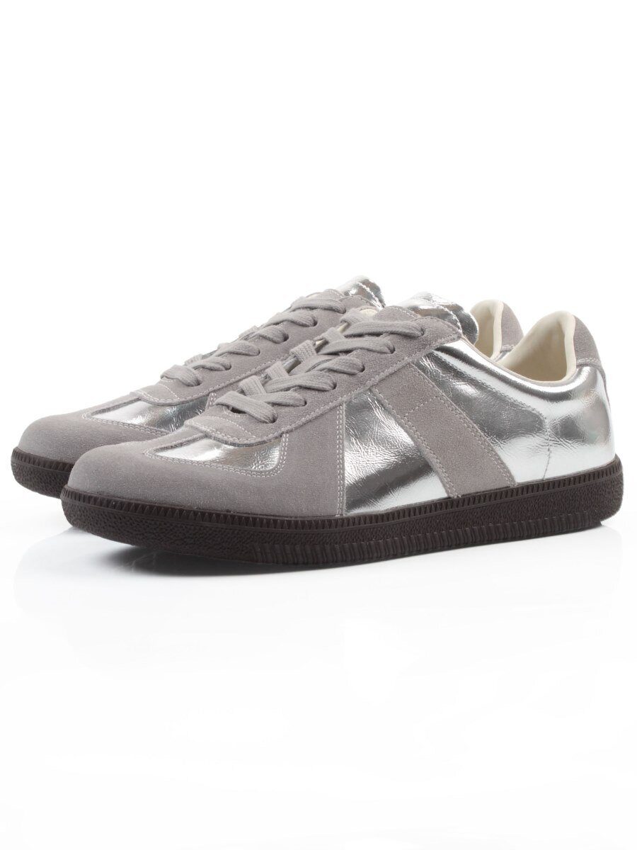 03-2106-2 DK. GREY/SILVER Кеды женские (натуральная кожа)