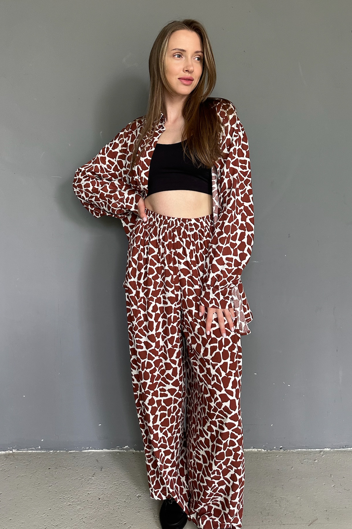 Костюм женский SET065/11/Белый, коричневый