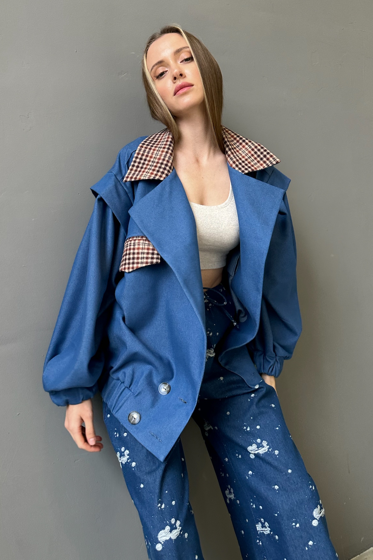 Жакет женский DENIM075/01/Синий