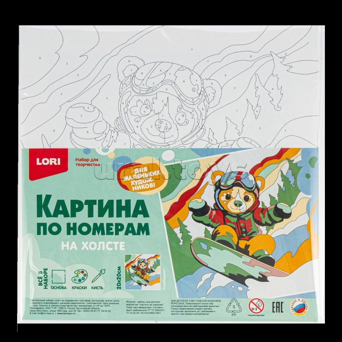 Картина по номерам на холсте 20х20