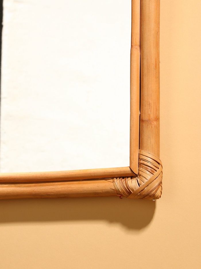 Зеркало настенное, 84×55×3 см, ротанг