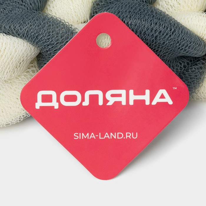 Мочалка для тела Доляна «Косичка», 32×5 см, 70 г, синяя