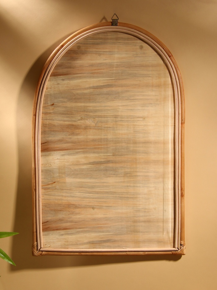 Зеркало настенное, 84×55×3 см, ротанг