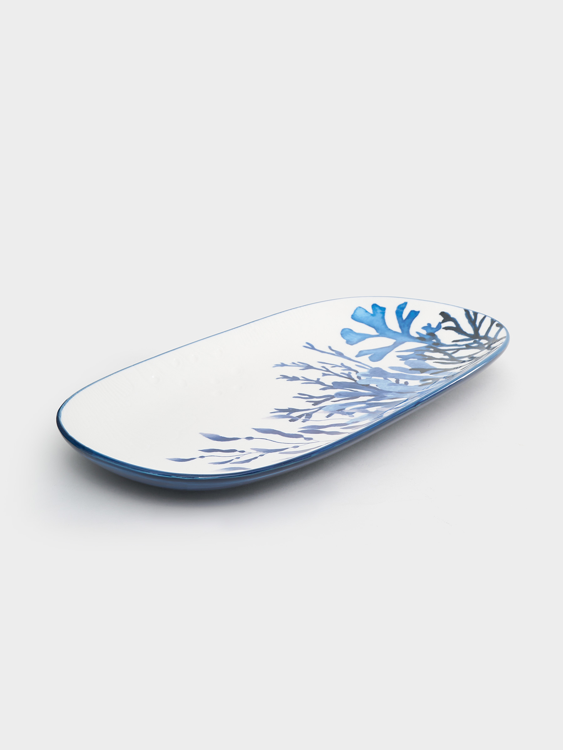 Набор, 2 пр, блюдо/салатник, керамика К, белое/синий, Синие кораллы, Blue Coral