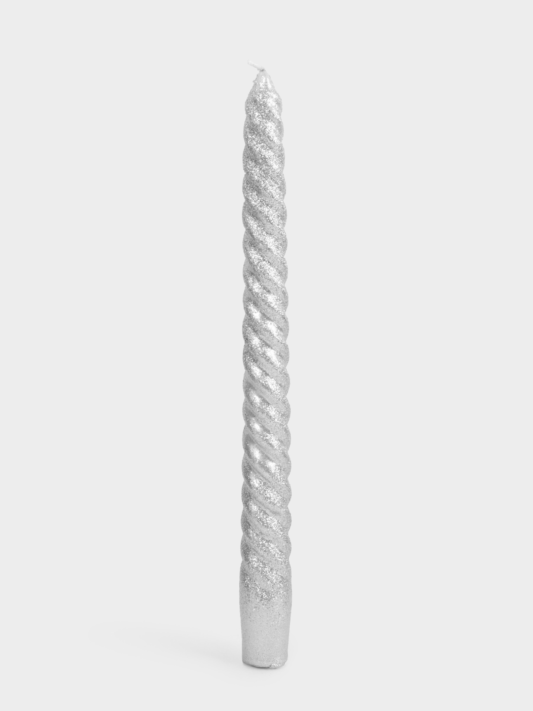 Свеча, 25 см, 2 шт, тонкая, серебристая, Rope