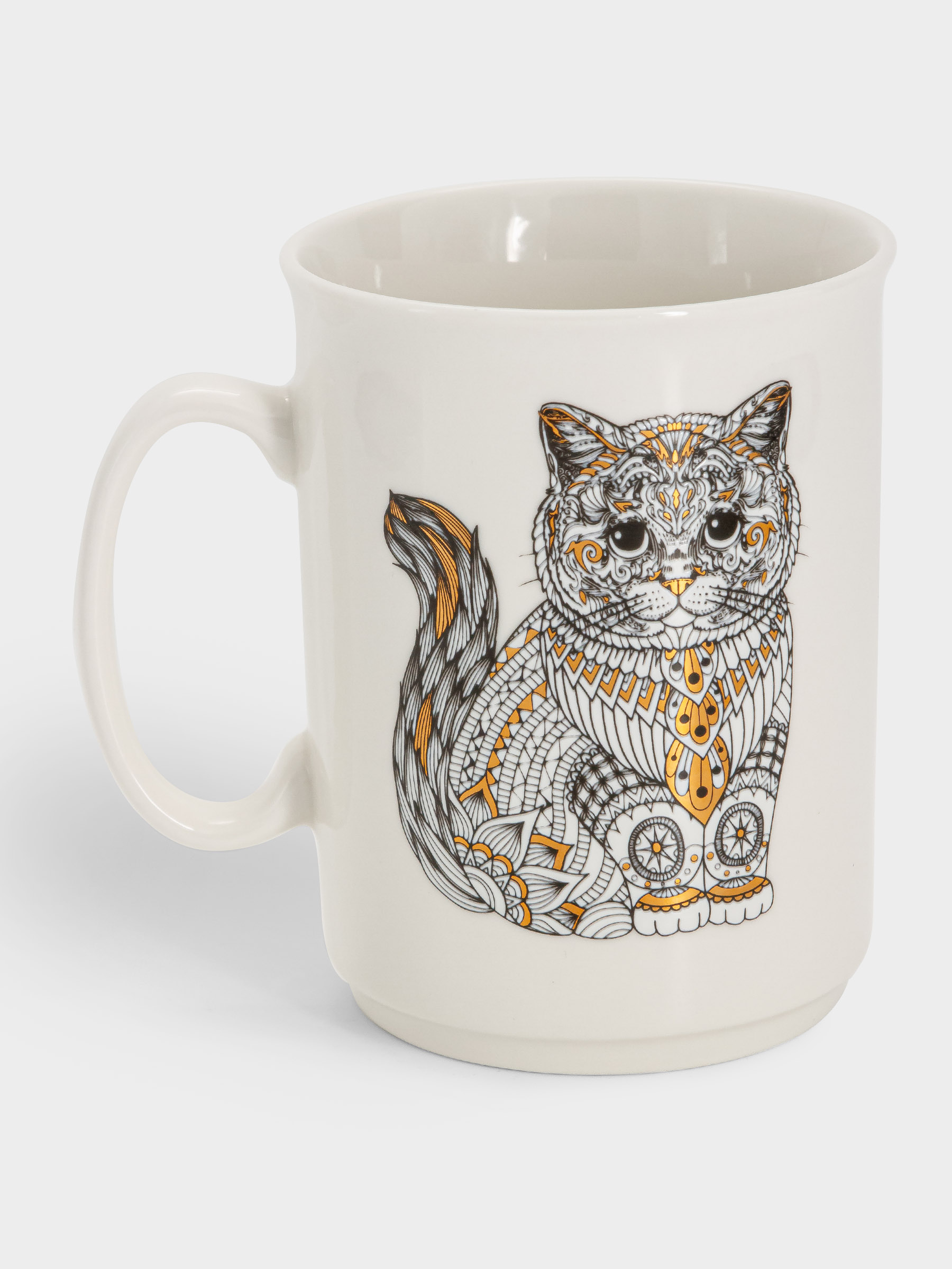 Кружка, 415 мл, фарфор N, белая, Кот, Wild