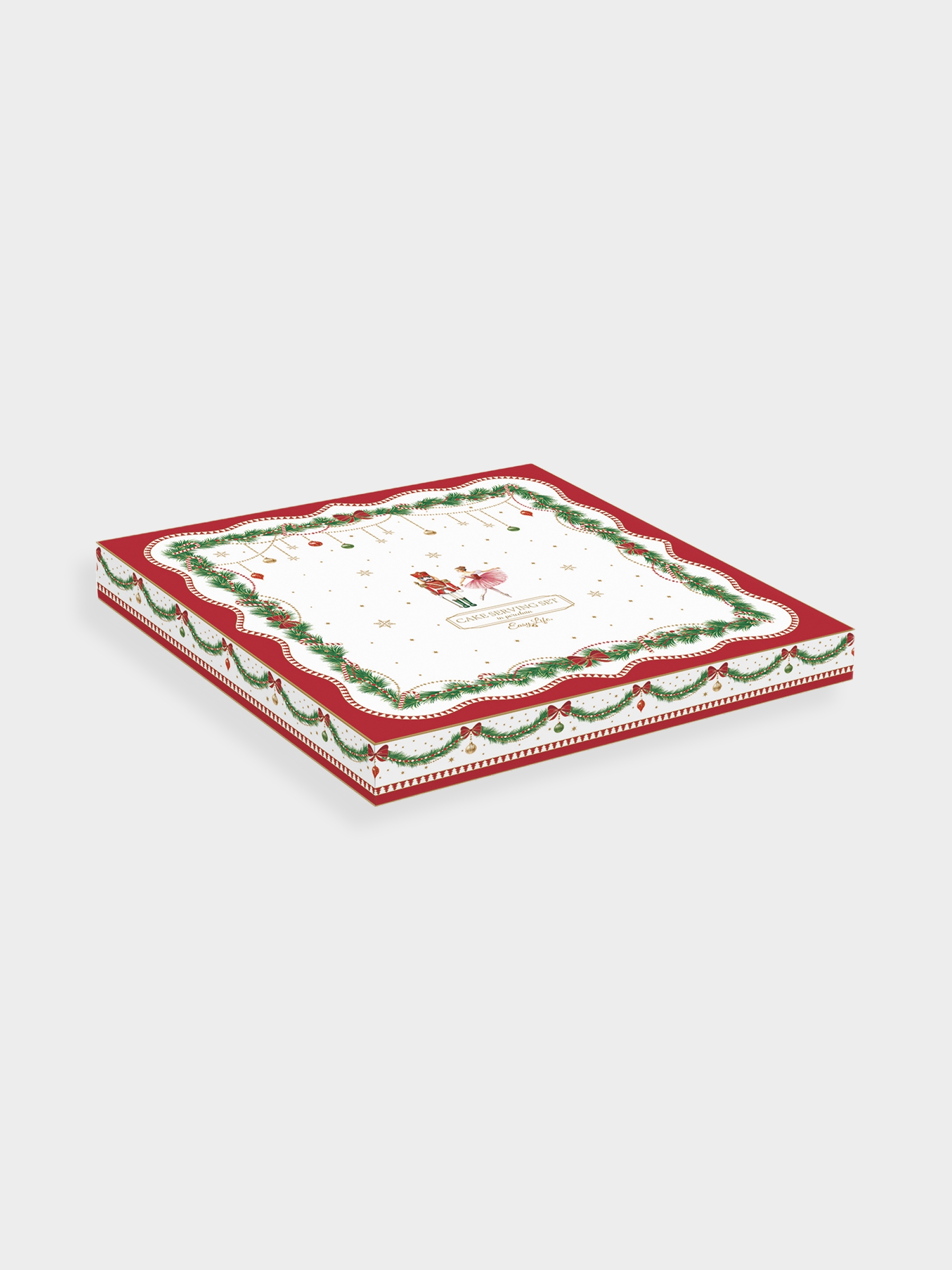 Блюдо, 32 см, с лопаткой, фарфор P, белое, Новогодняя гирлянда, Magie de Noel