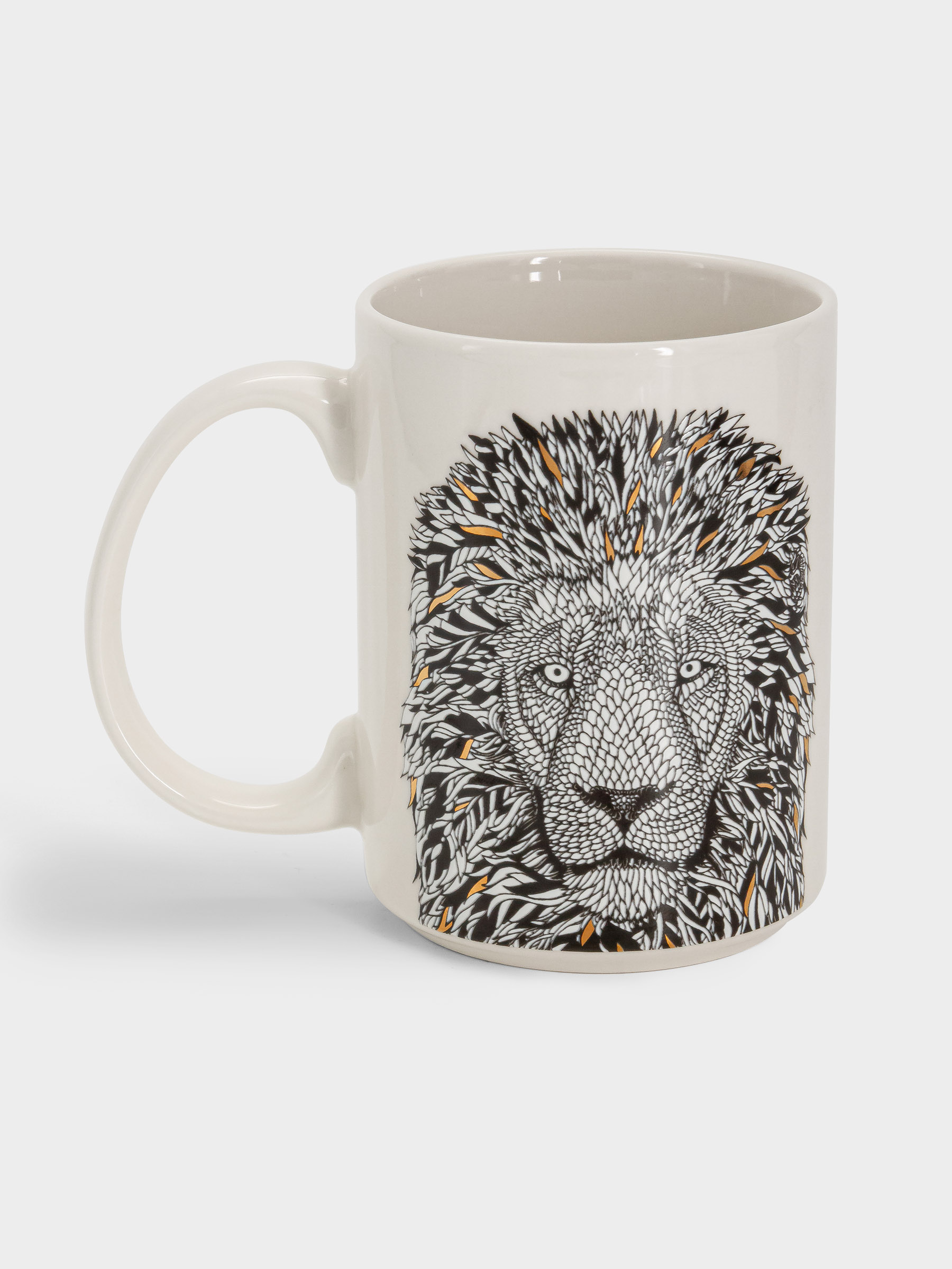 Кружка, 500 мл, фарфор N, белая, Лев, Wild
