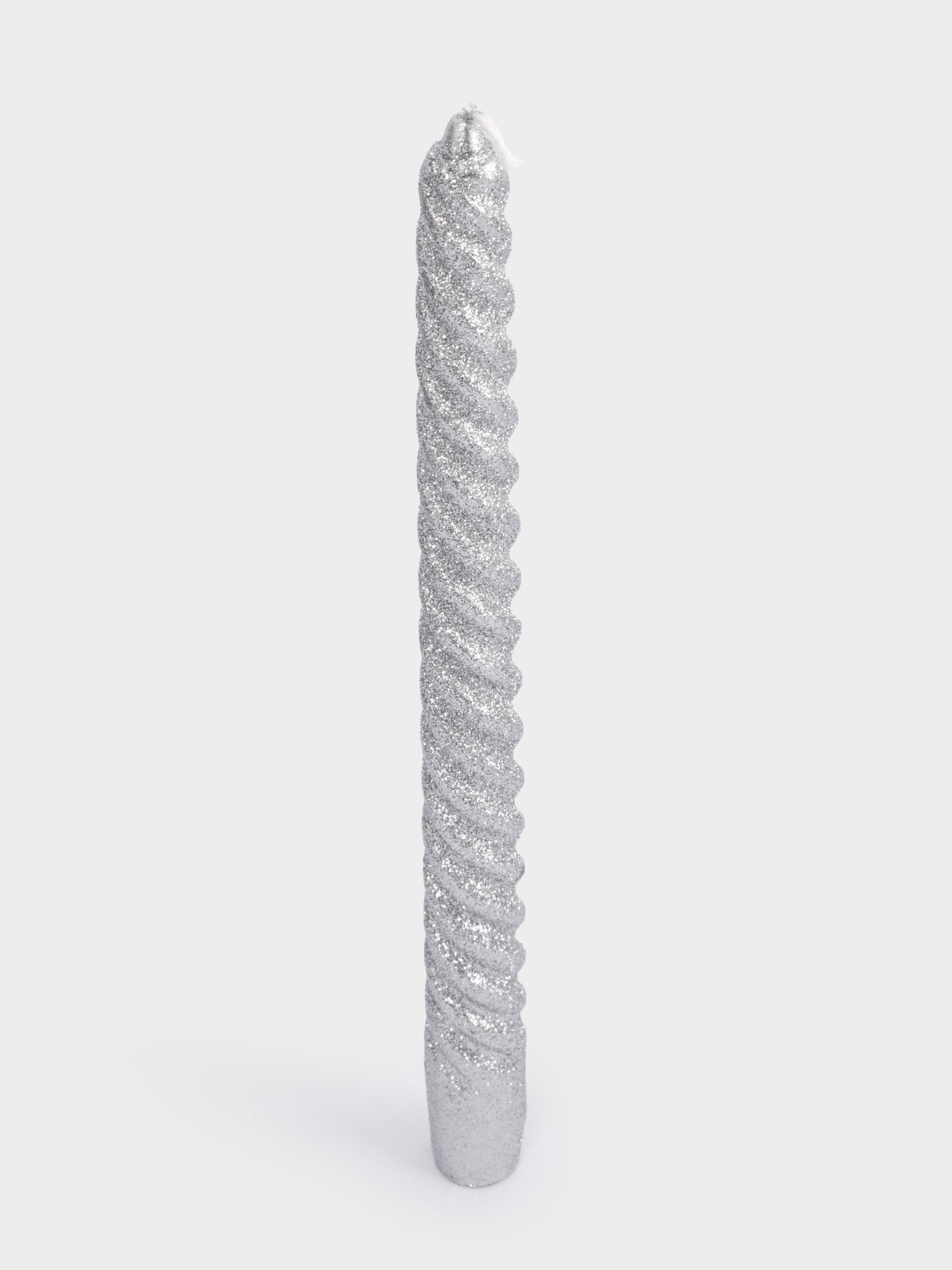 Свеча, 25 см, 2 шт, тонкая, серебристая, Rope