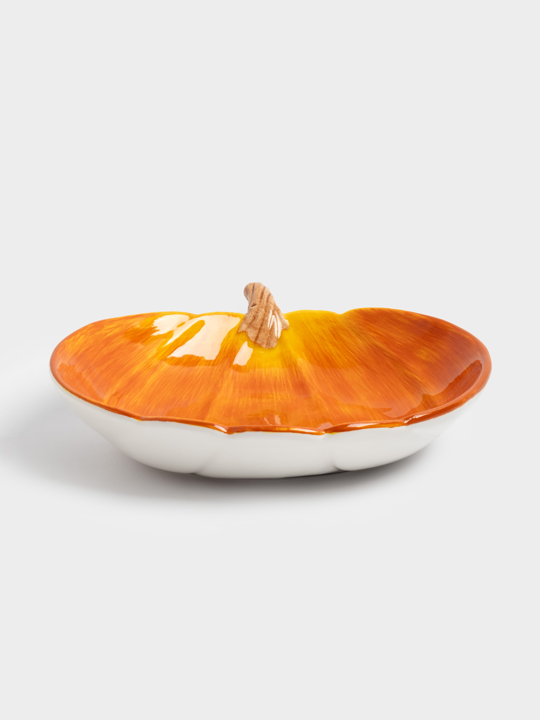 Блюдо, 23 см, керамика, оранжевое, Тыква, Bright pumpkin