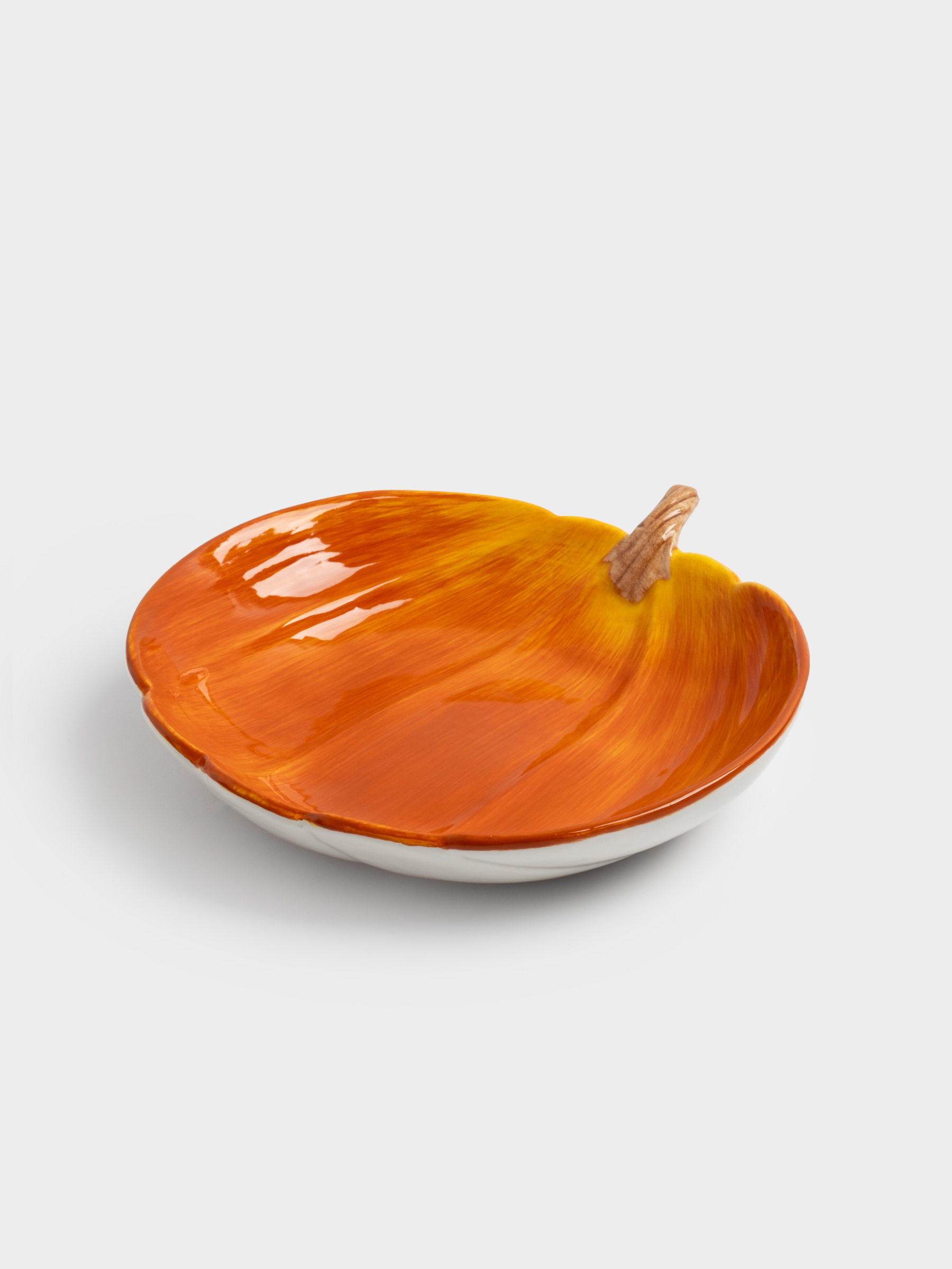Блюдо, 23 см, керамика, оранжевое, Тыква, Bright pumpkin