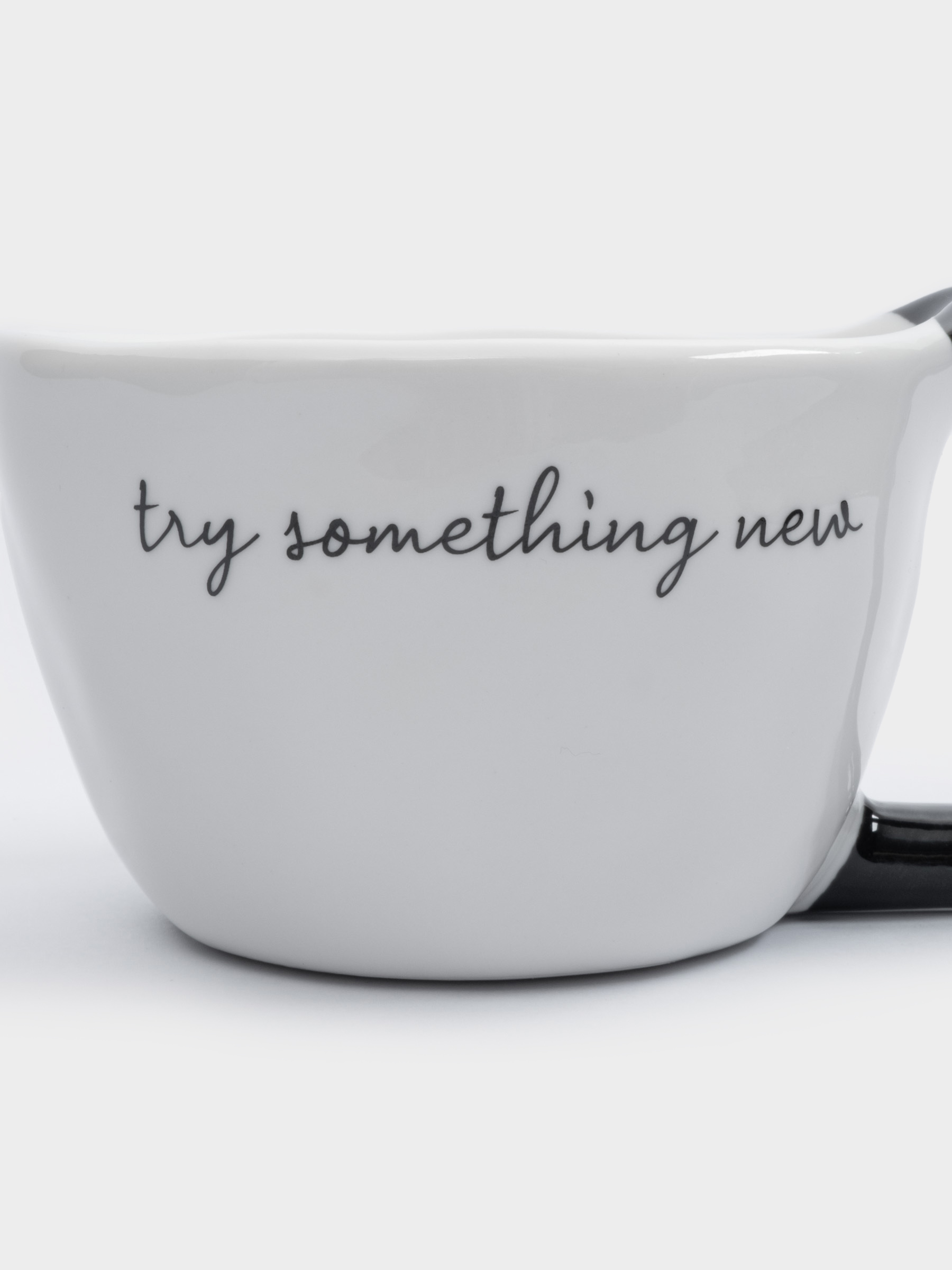 Кружка, 350 мл, фарфор N, бело-черная, Try something new, Eccentric