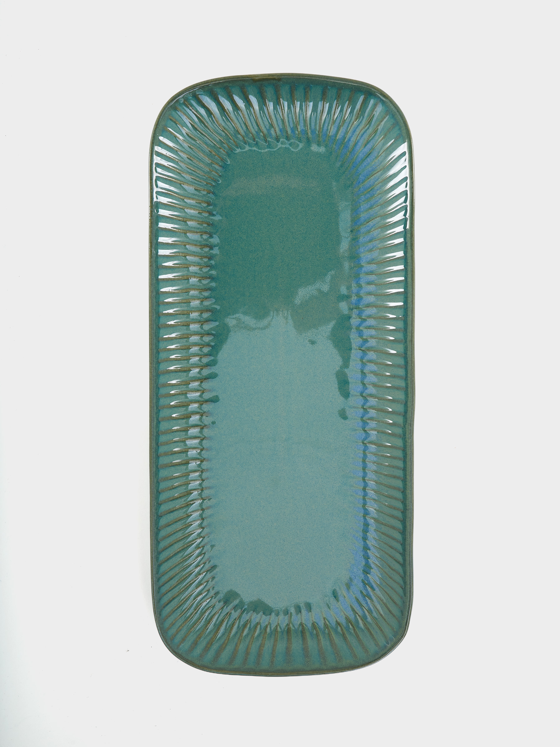 Блюдо, 36x16 см, прямоугольное, зелёное, Gallery