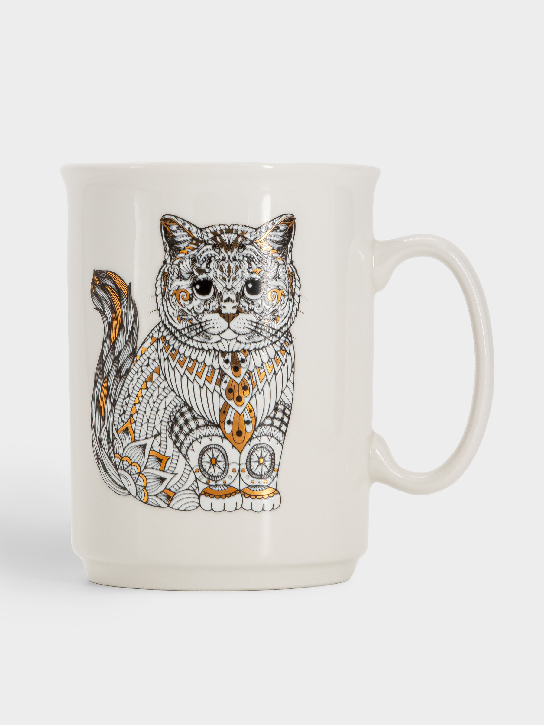 Кружка, 415 мл, фарфор N, белая, Кот, Wild