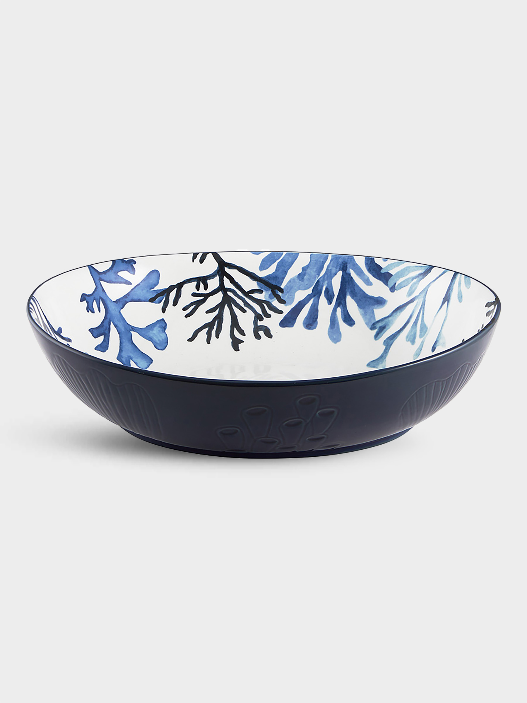Салатник, 32х26 см, 3 л, керамика К, белый, овальный, Синие кораллы, Blue Coral