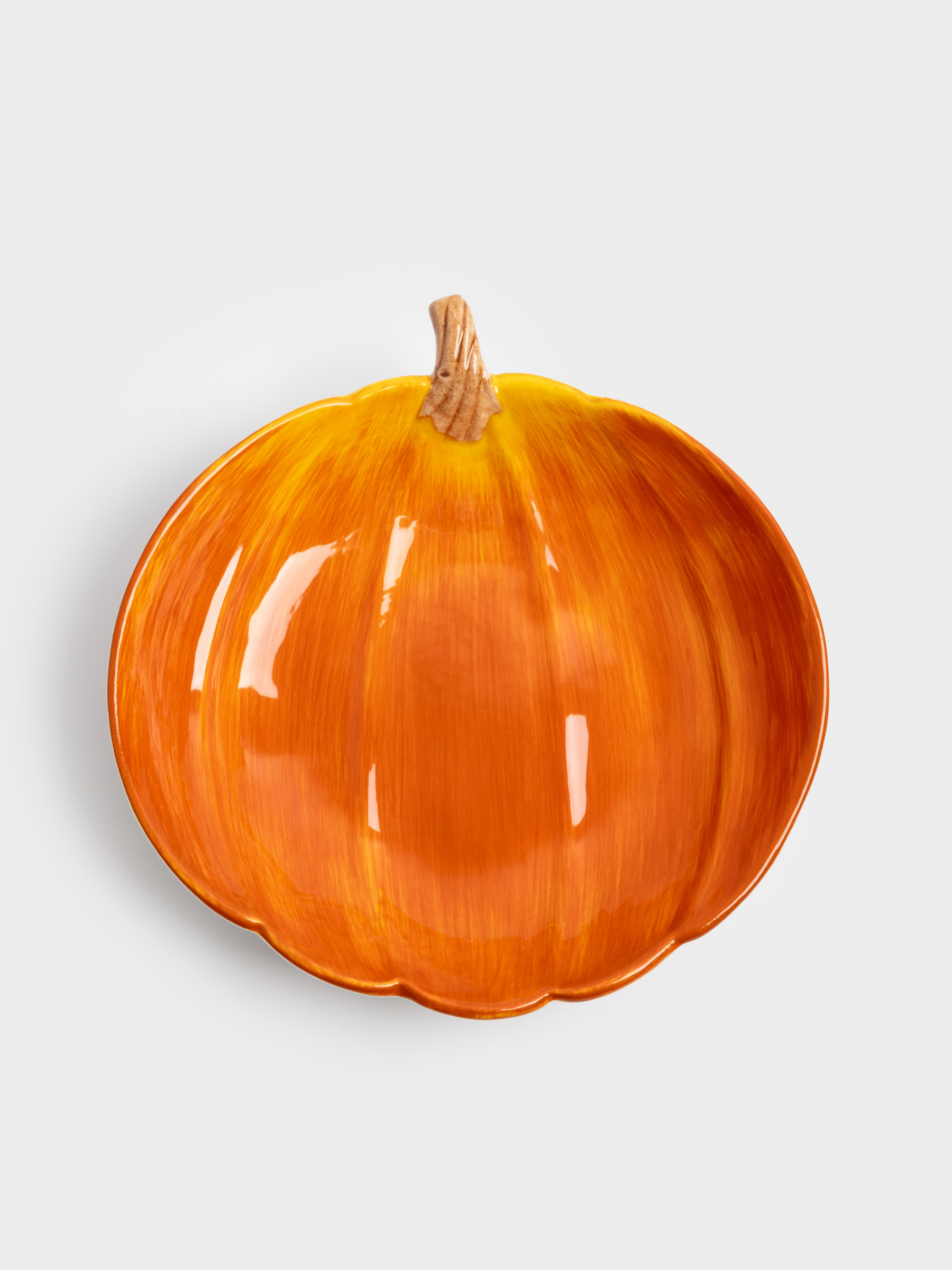 Блюдо, 23 см, керамика, оранжевое, Тыква, Bright pumpkin
