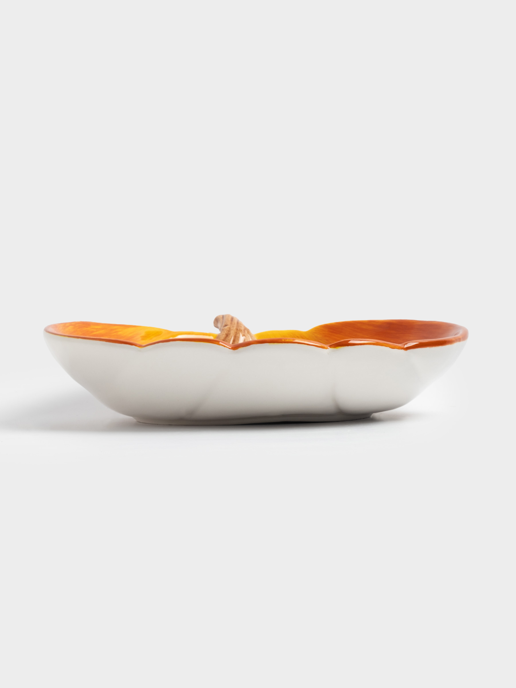Блюдо, 23 см, керамика, оранжевое, Тыква, Bright pumpkin