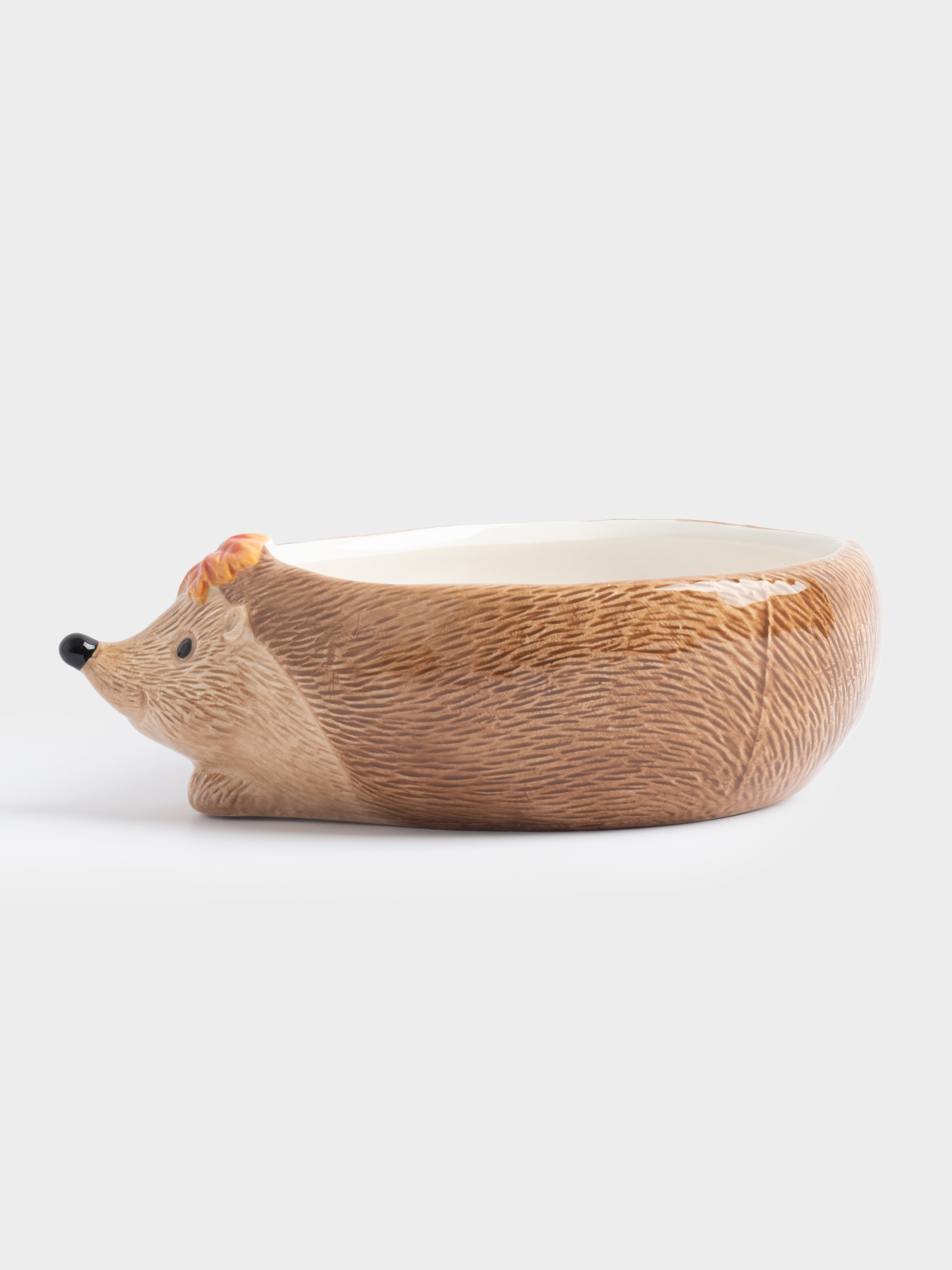 Конфетница, 21х15 см, керамика, коричневая, Еж с листом, Autumn forest