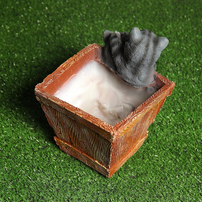 Фигурное кашпо для цветов «Ящик с котятами», 1.3 л, 16×18×20 см, полистоун