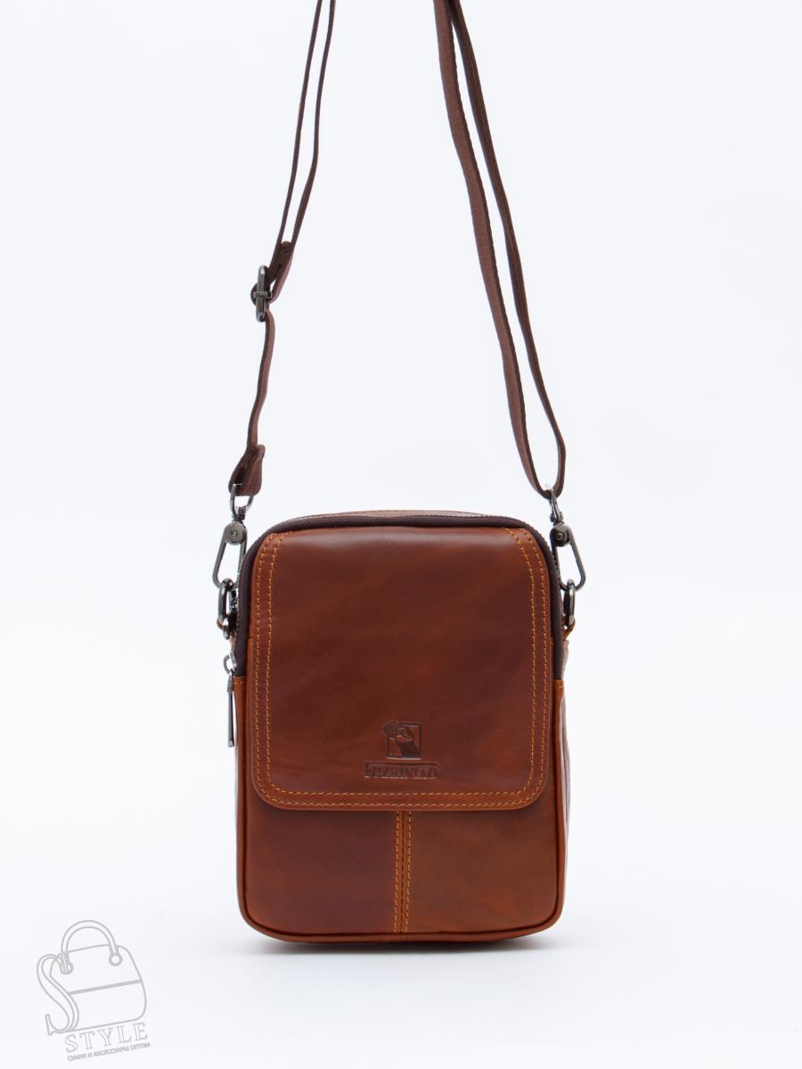 Сумка мужская кожаная 8613S brown Fuzhiniao